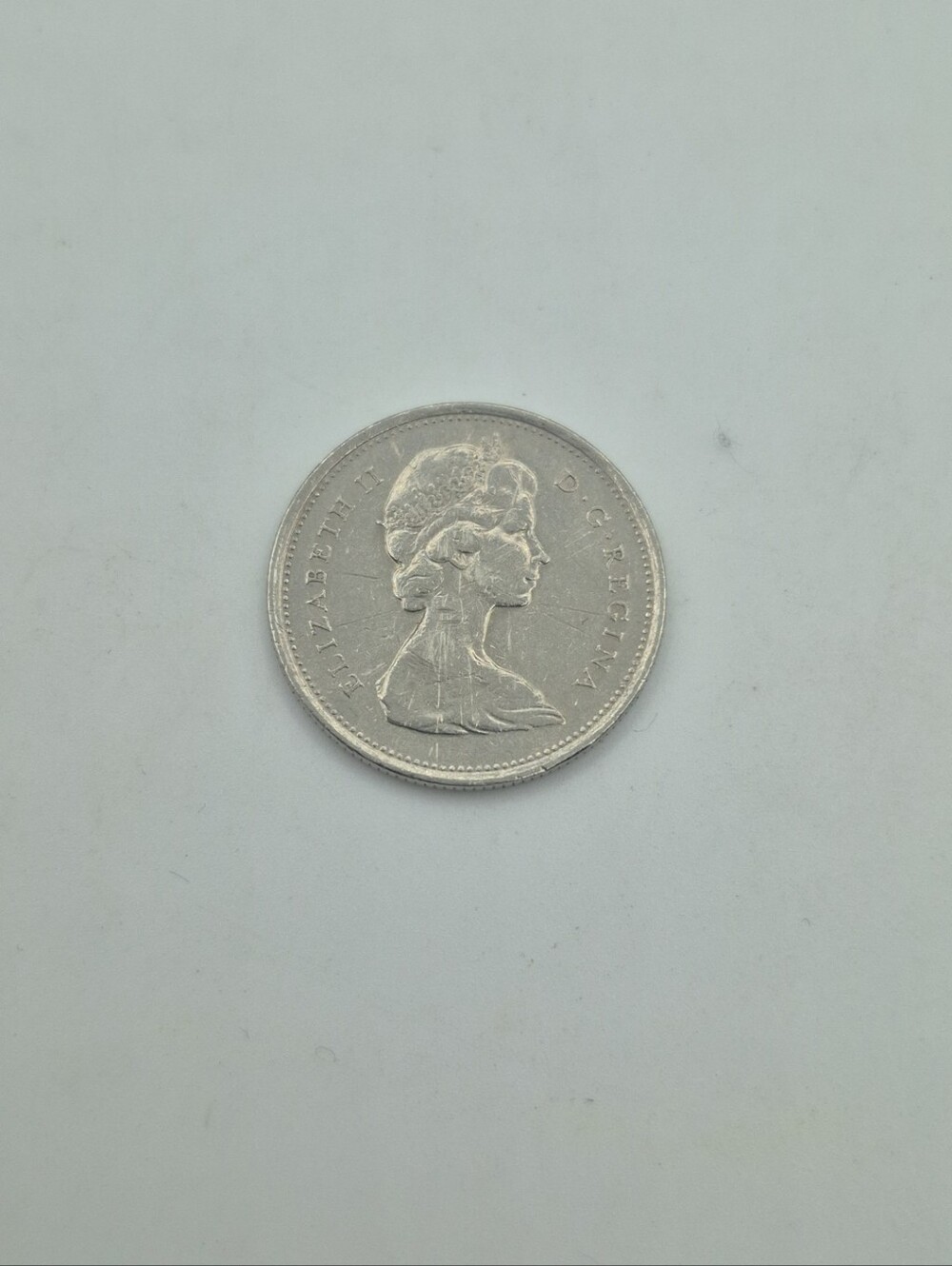 25 Cent Coin 1972 Elizabeth II 2nd Portrait Nickel Canada